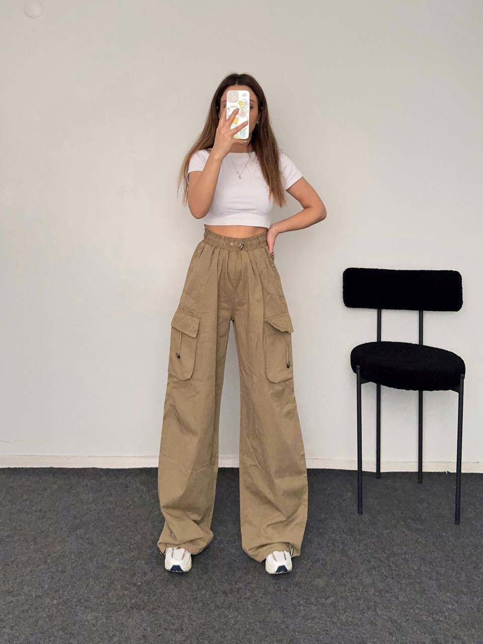 Keten Kargo Cepli Jogger Pantolon