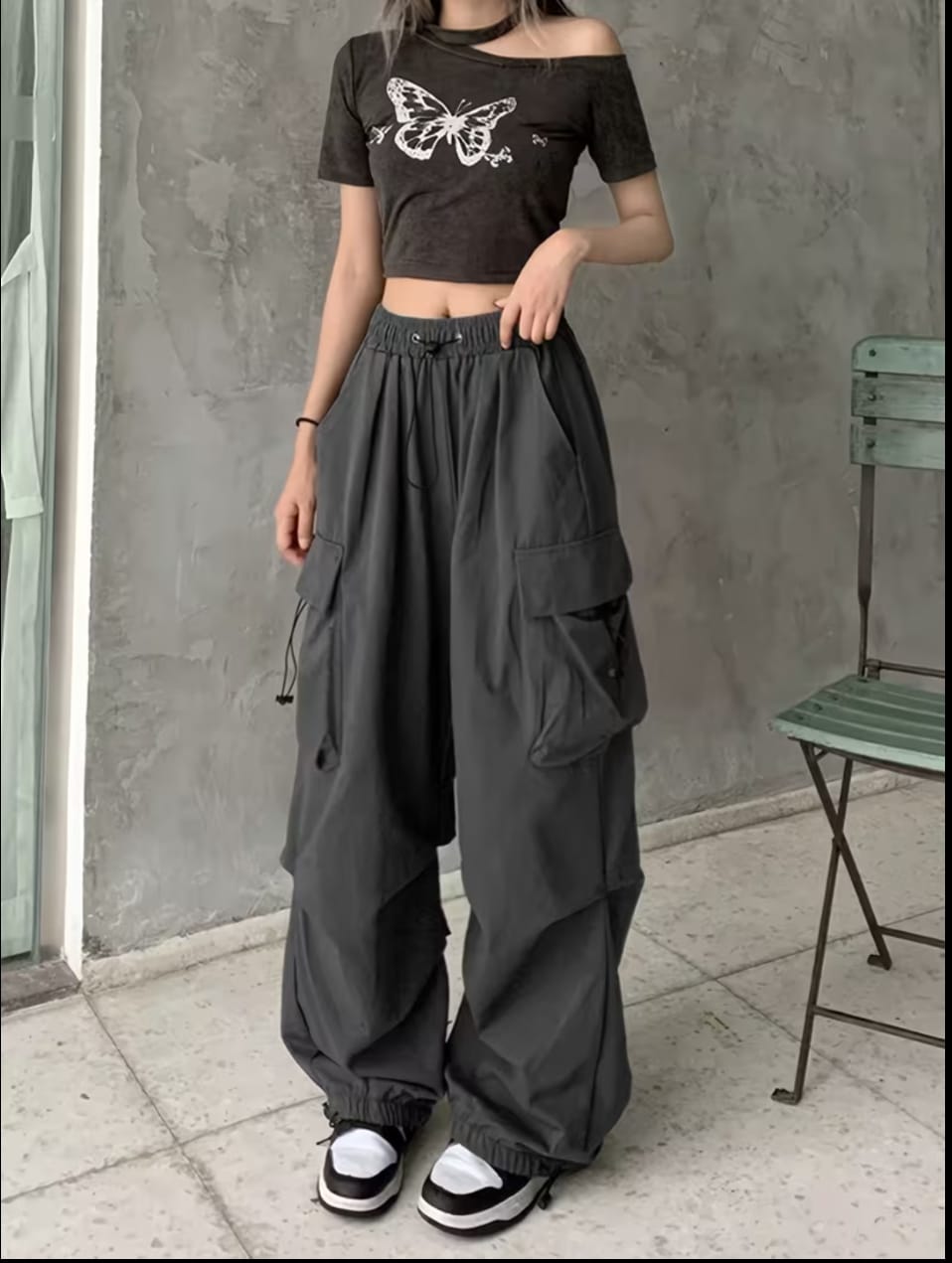 Keten Kargo Cepli Jogger Pantolon